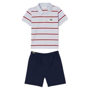 Lacoste Baby Stripe Natural Cotton Top & Bottom Set / Blue